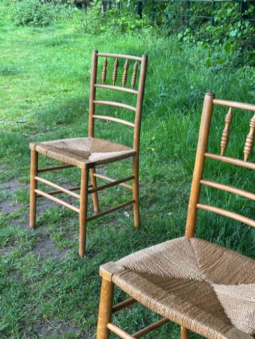 A PAIR OF 19TH CENTURY BEECH AND ASH SUSSEX CHAIRS VERY LIKELY MADE FOR MORRIS CO - ADDITIONAL PHOTO 6
