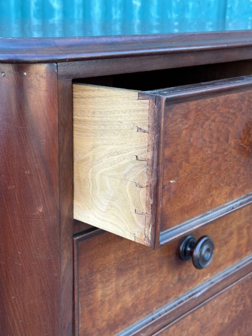 A 19TH CENTURY PLUM PUDDING MAHOGANY CHEST OF DRAWERS IN THE MANNER OF GILLOWS C1835 - ADDITIONAL PHOTO 7