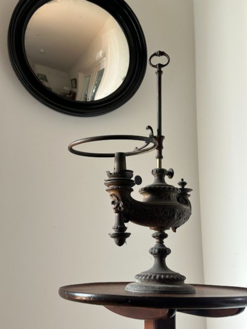 A LATE 19TH CENTURY BRASS 'HARVARD STUDENT'S OIL LAMP' BY WILD AND WESSEL BERLIN - ADDITIONAL PHOTO 2