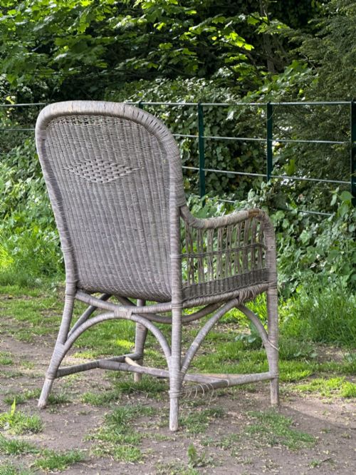 A FINE HANDWOVEN CANE ARMCHAIR BY DRYAD OF LEICESTER 1920'S - ADDITIONAL PHOTO 4