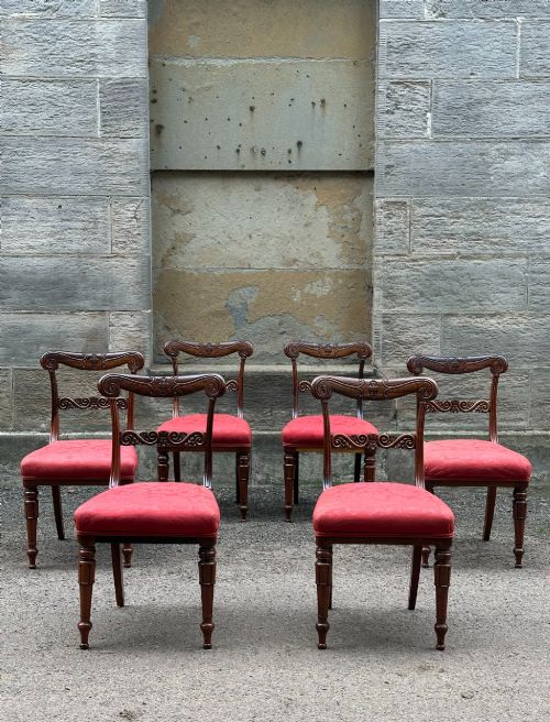 A Set of Six George IV Solid Rosewood Dining Chairs in the Manner of Gillows, 1820'S