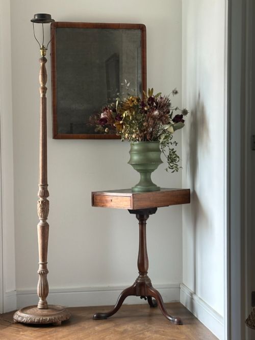 A Good Quality Carved and Limed Oak Floor Lamp C.1920's