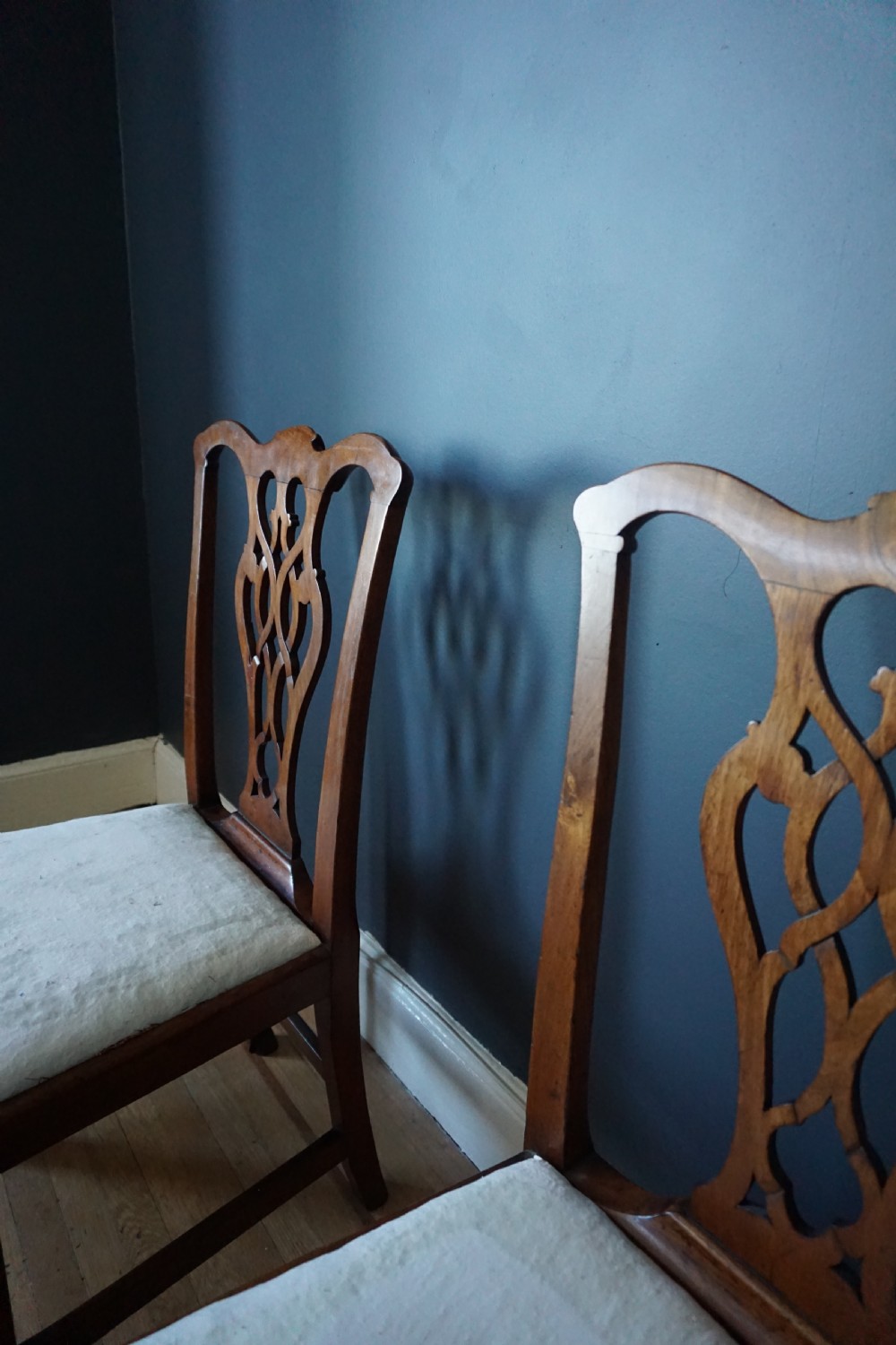 A pair of Scottish George III walnut side chairs c.1770 View VII