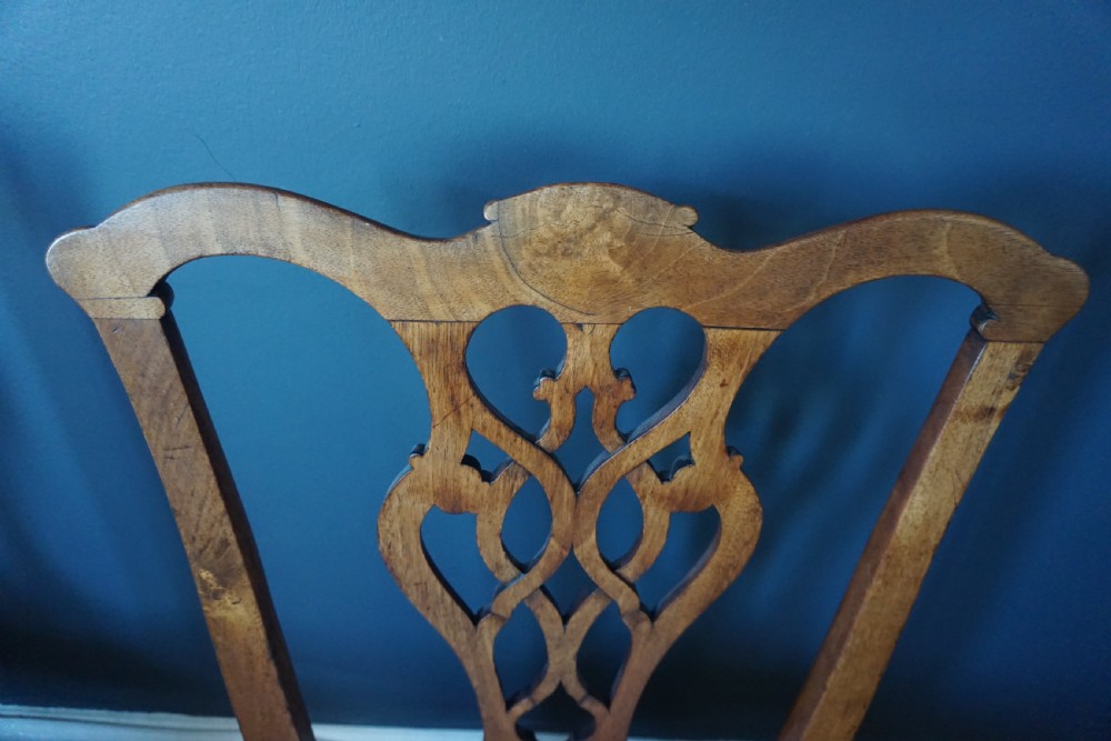 A pair of Scottish George III walnut side chairs c.1770 View II
