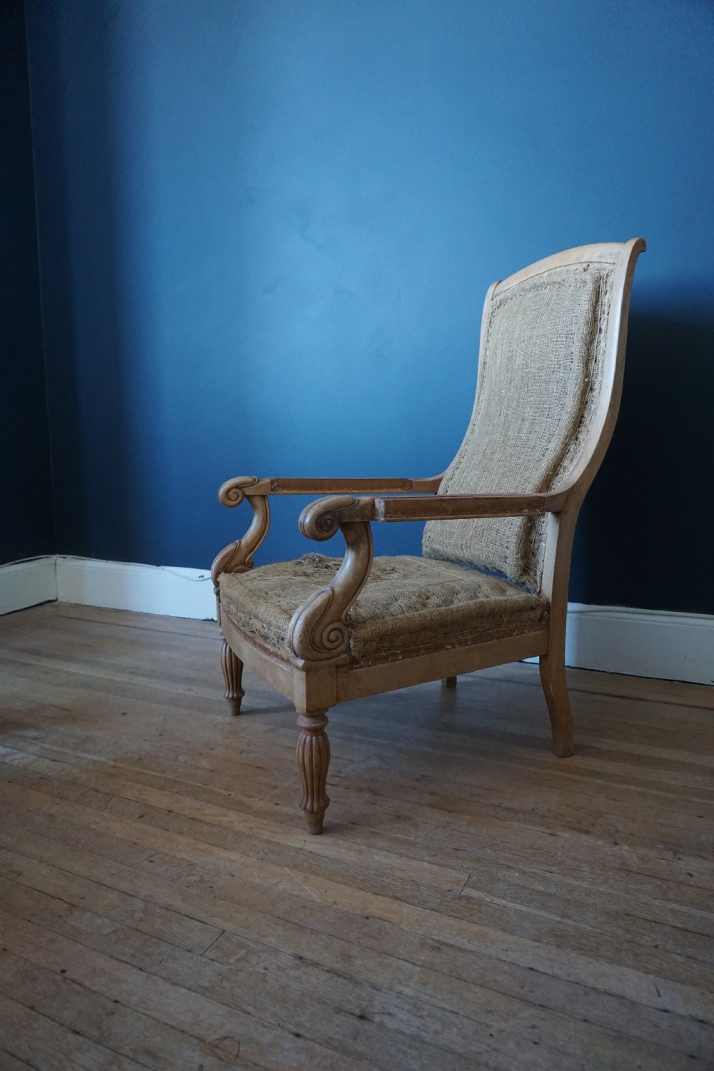 An unusual pair of George IV birch library armchairs in the manner of James Mein of Kelso View VI