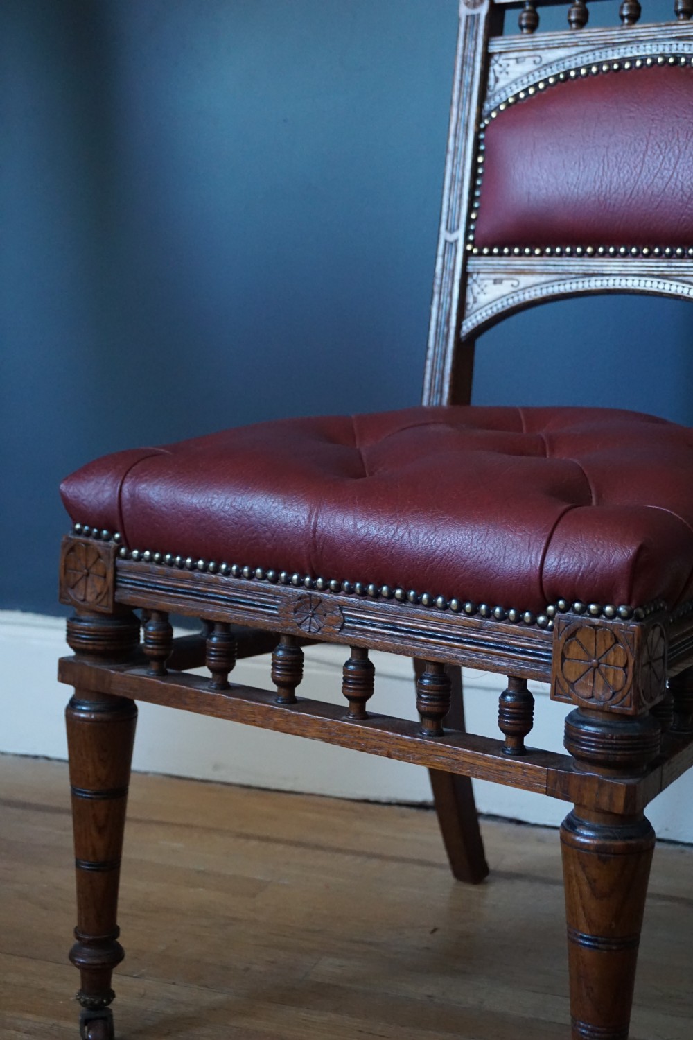 Attributed to Bruce Talbert (1831-1868) An oak Aesthetic Movement chair View V