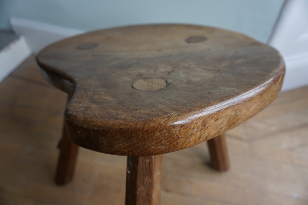 Robert 'Mouseman' Thompson (1876-1955): A rare oak Cow stool, made in the 1930s View X