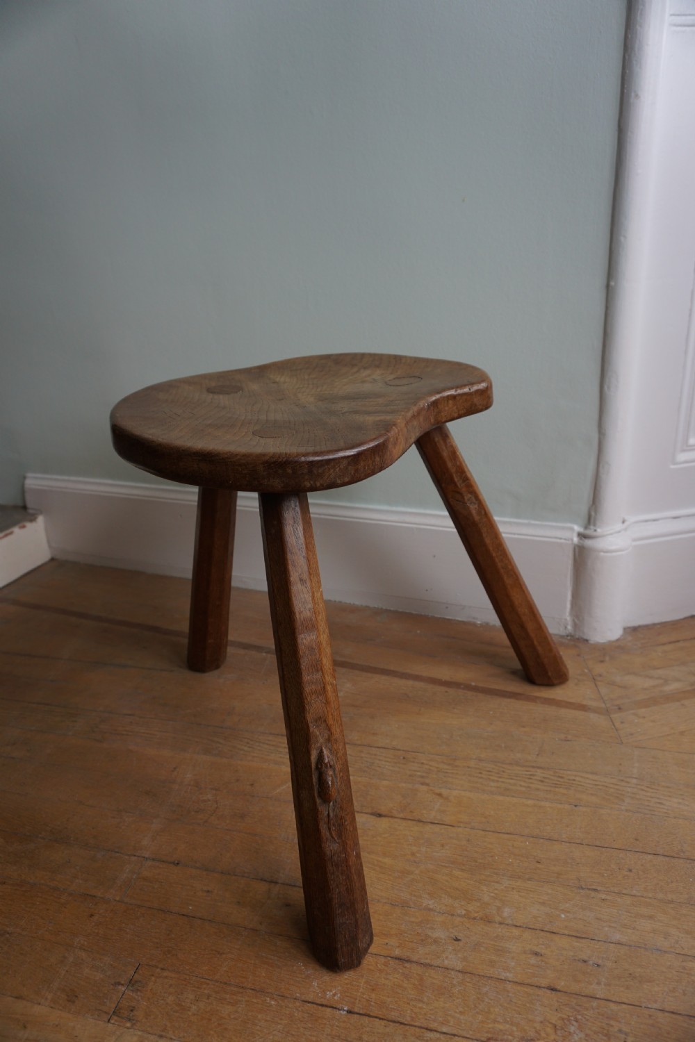 Robert 'Mouseman' Thompson (1876-1955): A rare oak Cow stool, made in the 1930s View IX