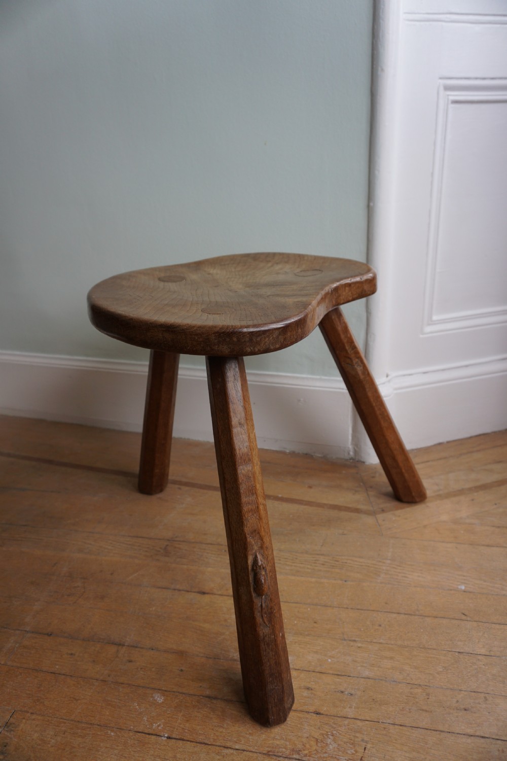Robert 'Mouseman' Thompson (1876-1955): A rare oak Cow stool, made in the 1930s