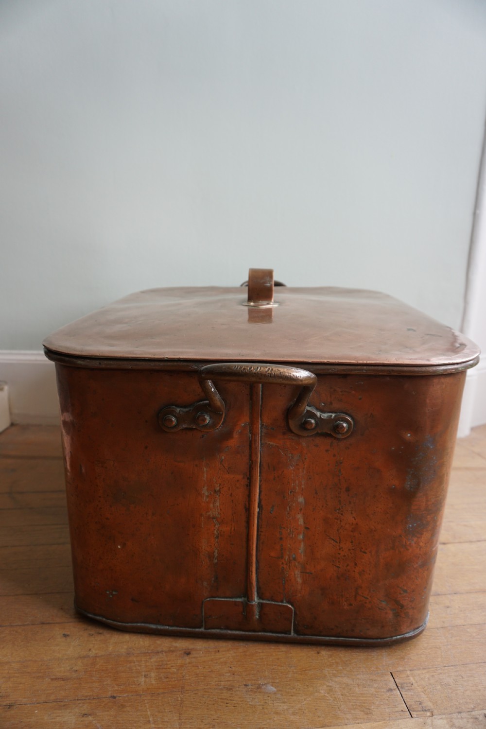 A 19th century copper kindling or log box View II