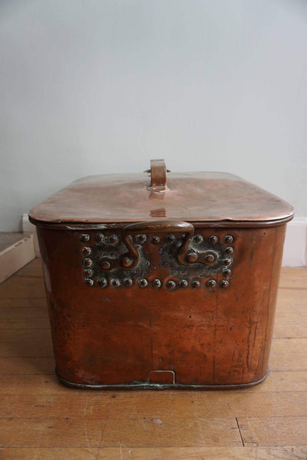 A 19th century copper kindling or log box View III