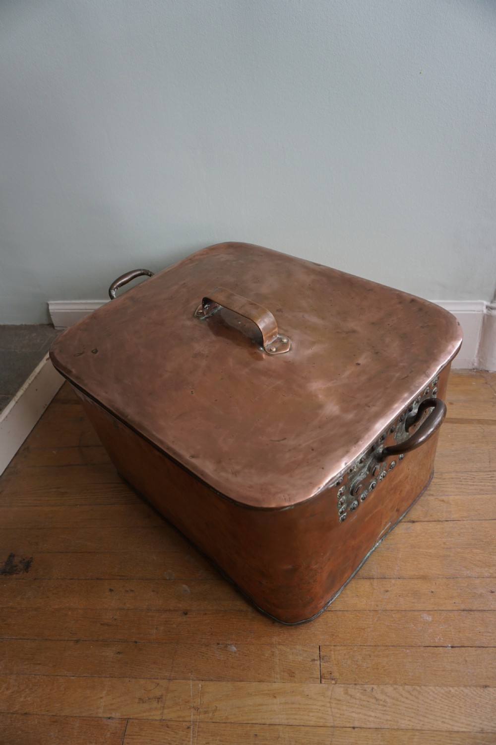 A 19th century copper kindling or log box View VI