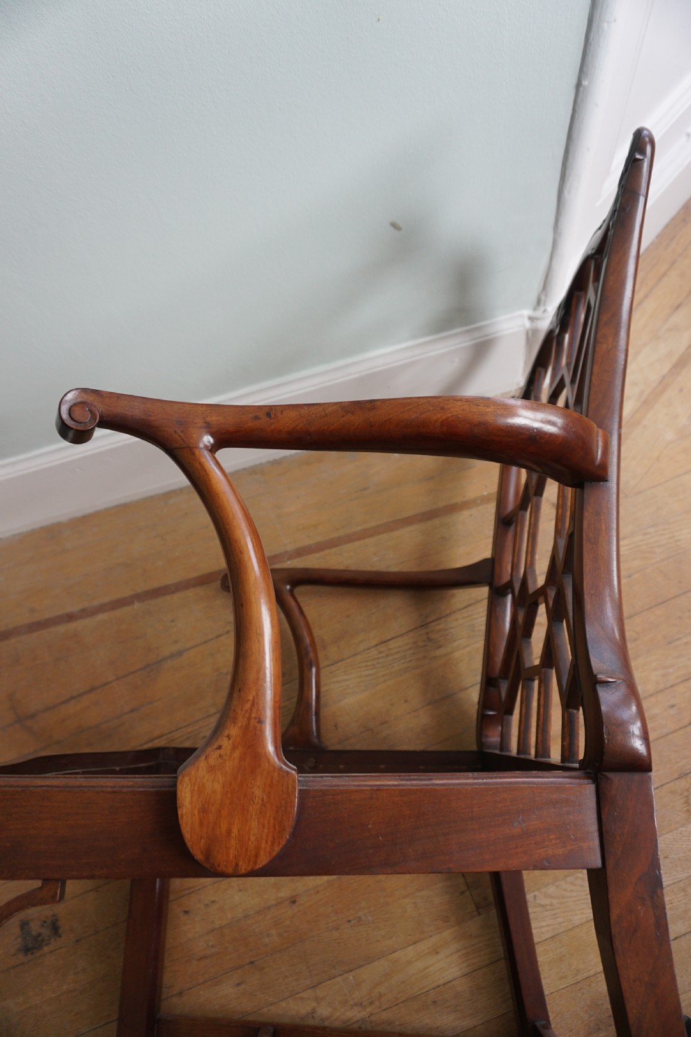 A 'Chinese Chippendale' style carved mahogany chair, fourth quarter 19th century View II