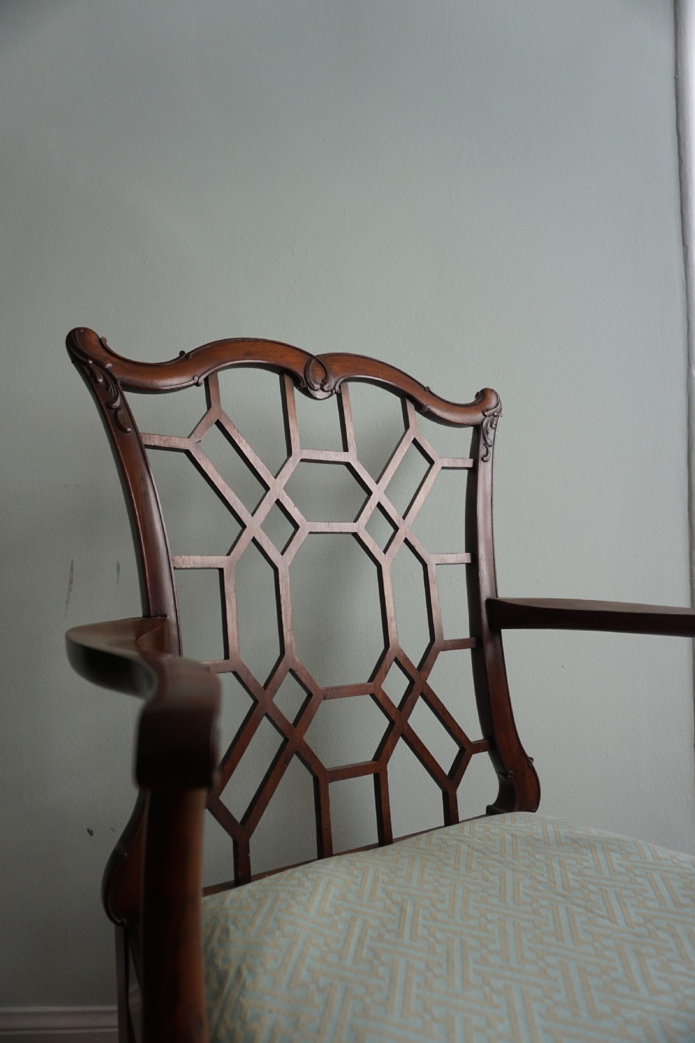 A 'Chinese Chippendale' style carved mahogany chair, fourth quarter 19th century View X
