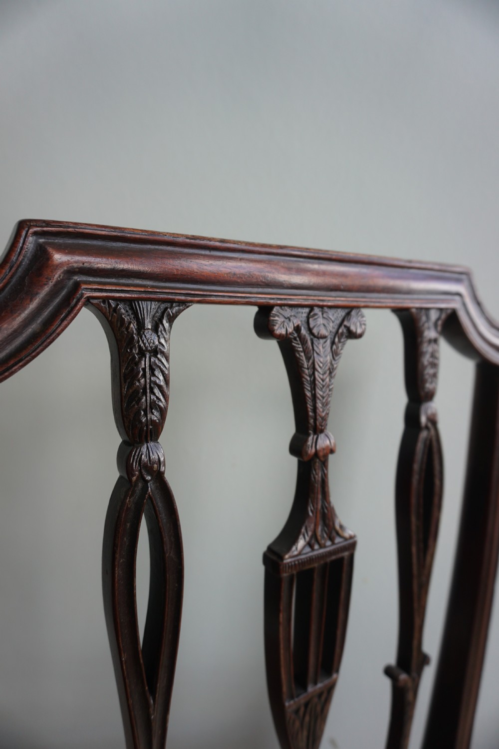A fine George III carved mahogany side chair in the Sheraton style c.1790 View II