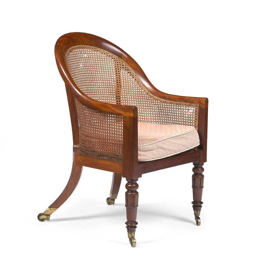 A Regency mahogany 'curricle' library chair attributed to Gillows, c.1820