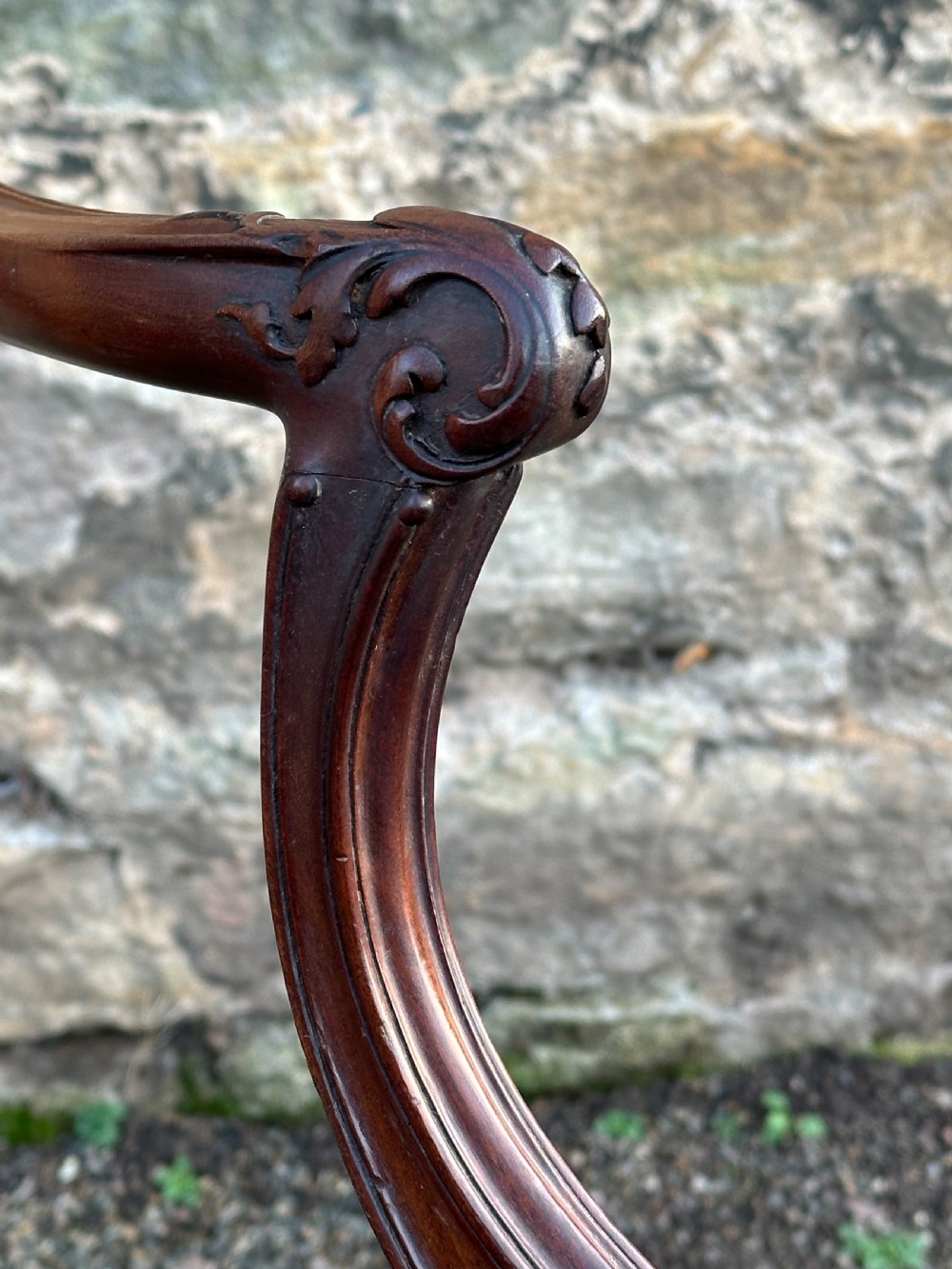A fine George III style carved mahogany elbow chair, signed Alex Campbell 1907 View VI