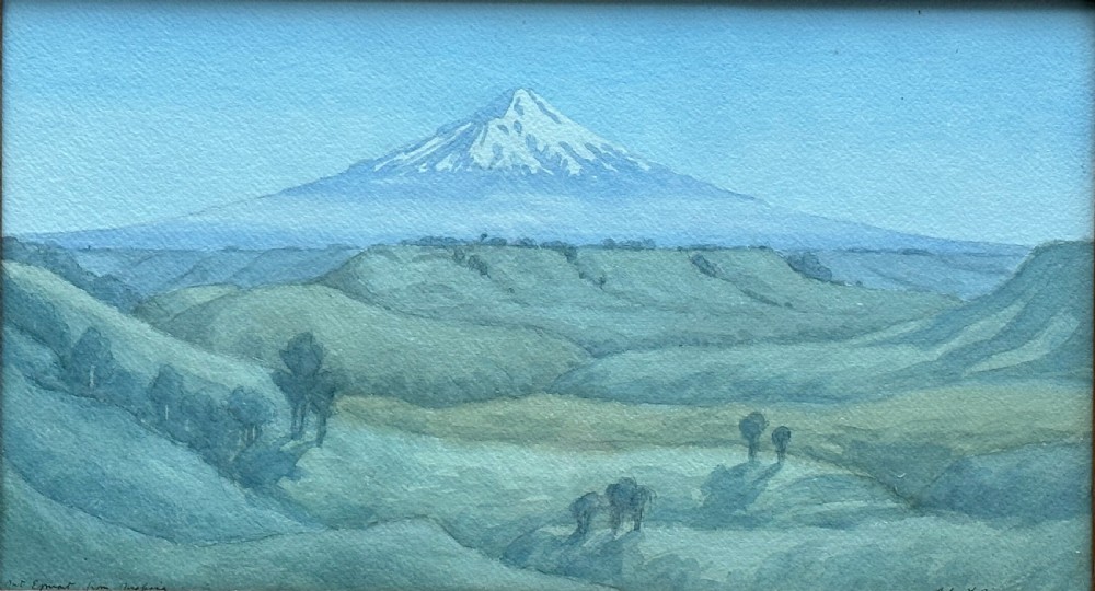 John Lysaght Moore (New Zealand 1897-1965) 'Mount Egmont' watercolour painting