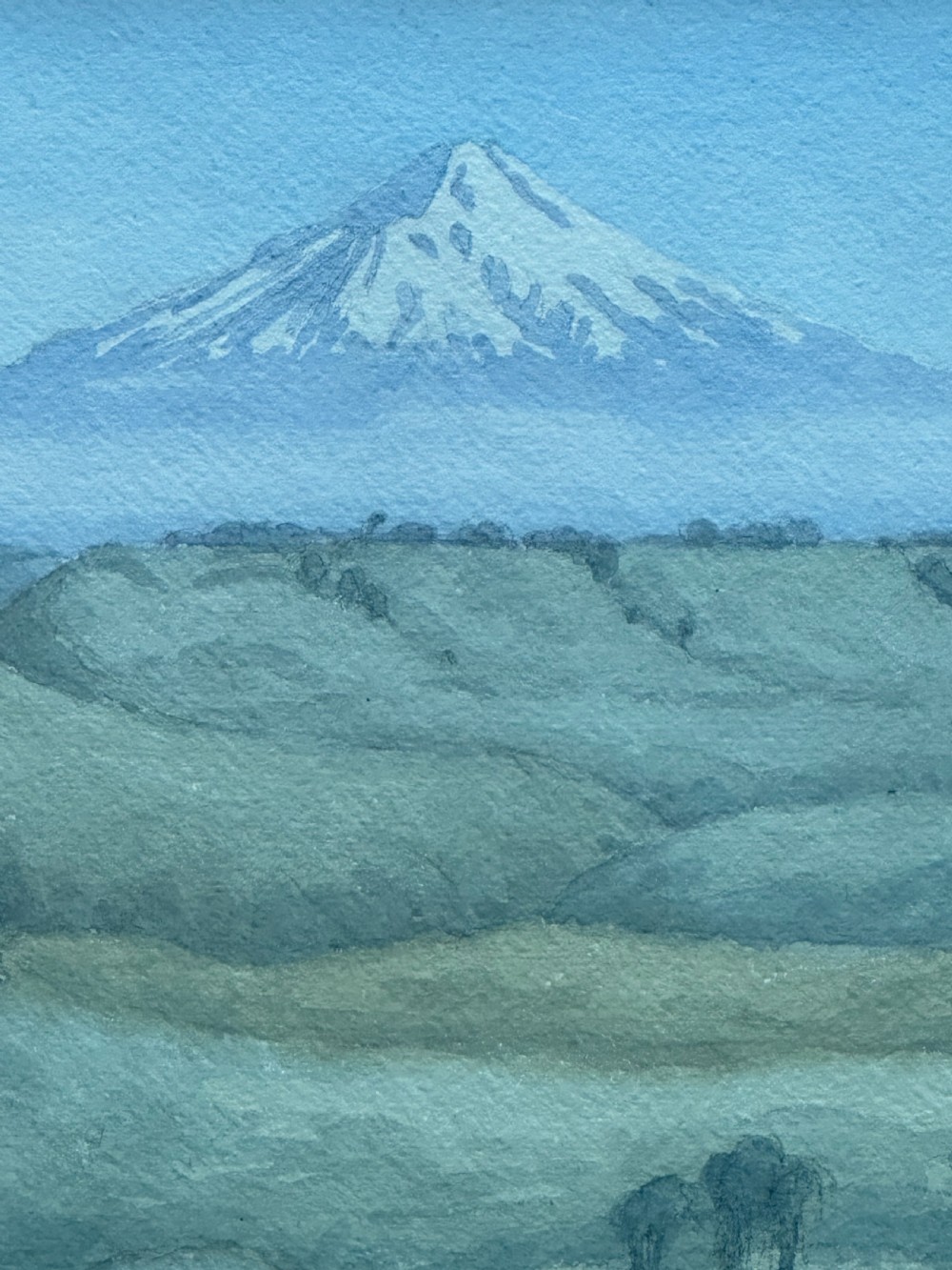 John Lysaght Moore (New Zealand 1897-1965) 'Mount Egmont' watercolour painting View III