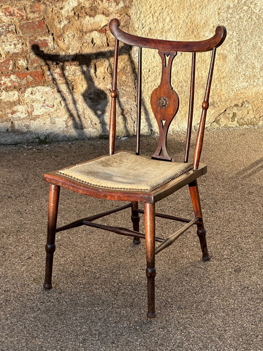 A pair of Art Furniture mahogany side chairs in the manner of/ and quite possibly by the firm J S Henry, London and Glasgow c.1895 View V