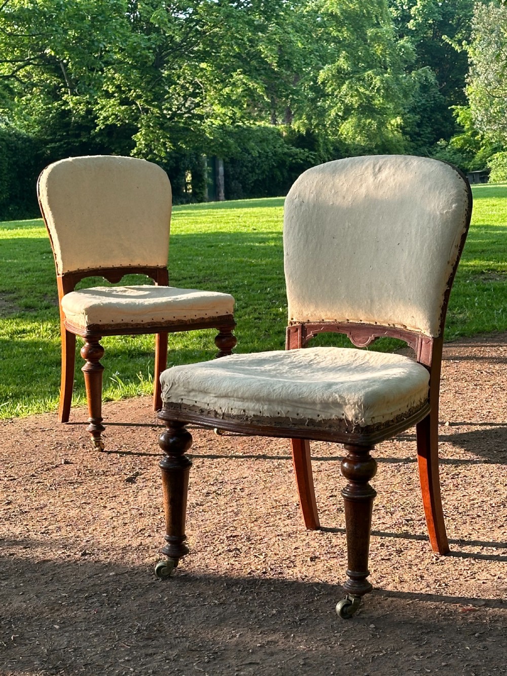 A pair of Scottish mahogany-framed library side chairs by R. (Richard) Whytock & Co. of Edinburgh View IV