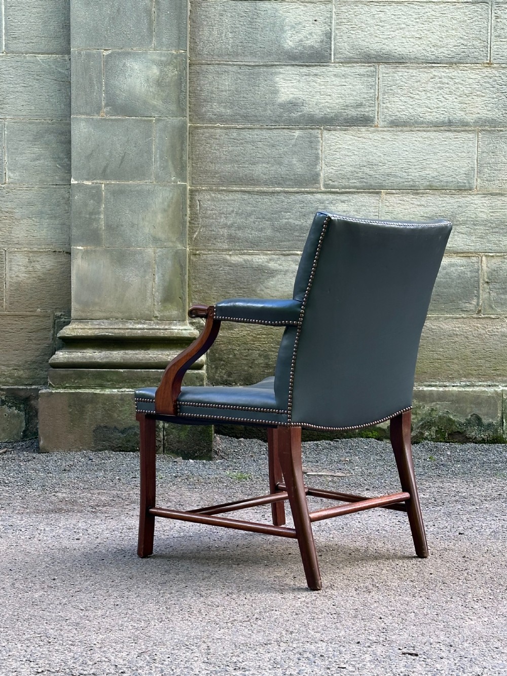 A Scottish mahogany Cockpen library chair by Whytock & Reid of Edinburgh View II