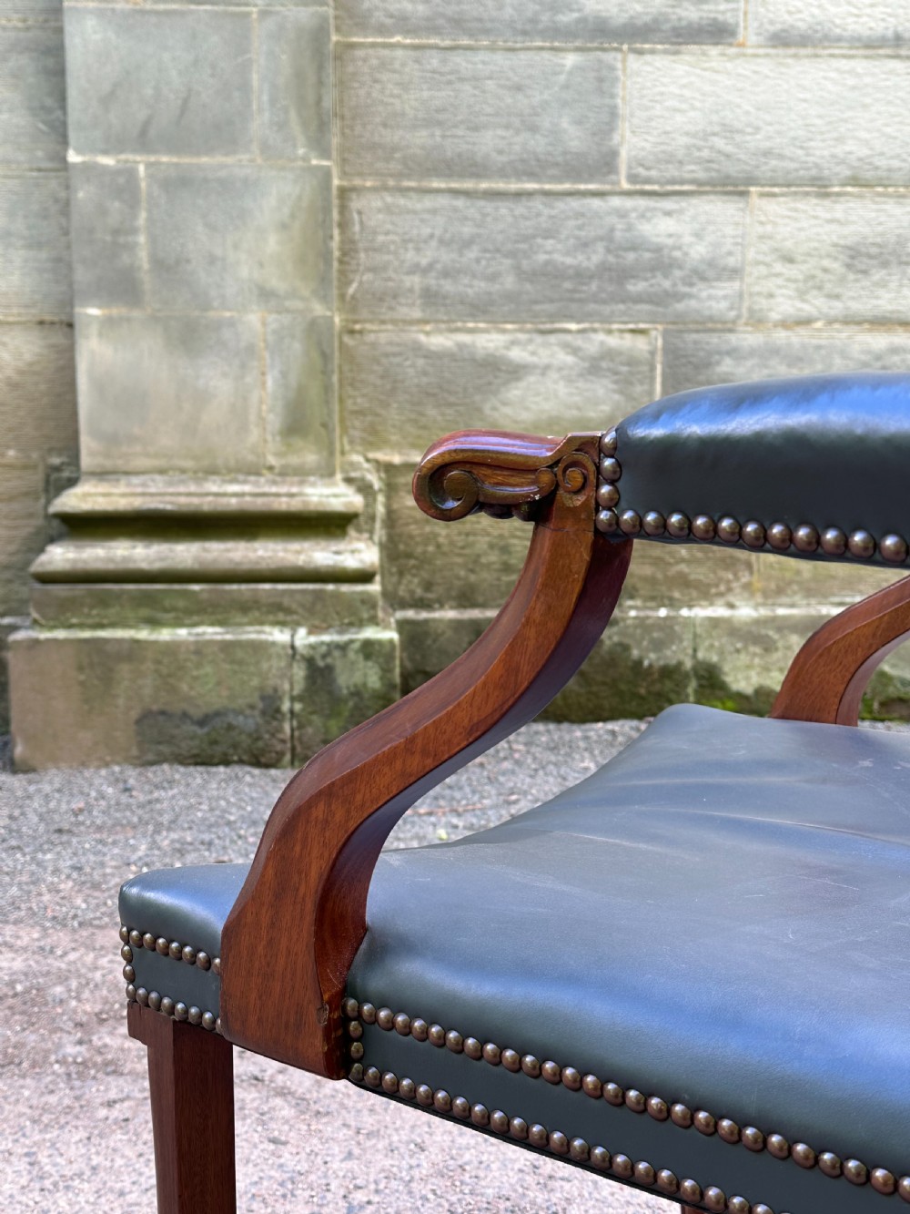 A Scottish mahogany Cockpen library chair by Whytock & Reid of Edinburgh View III