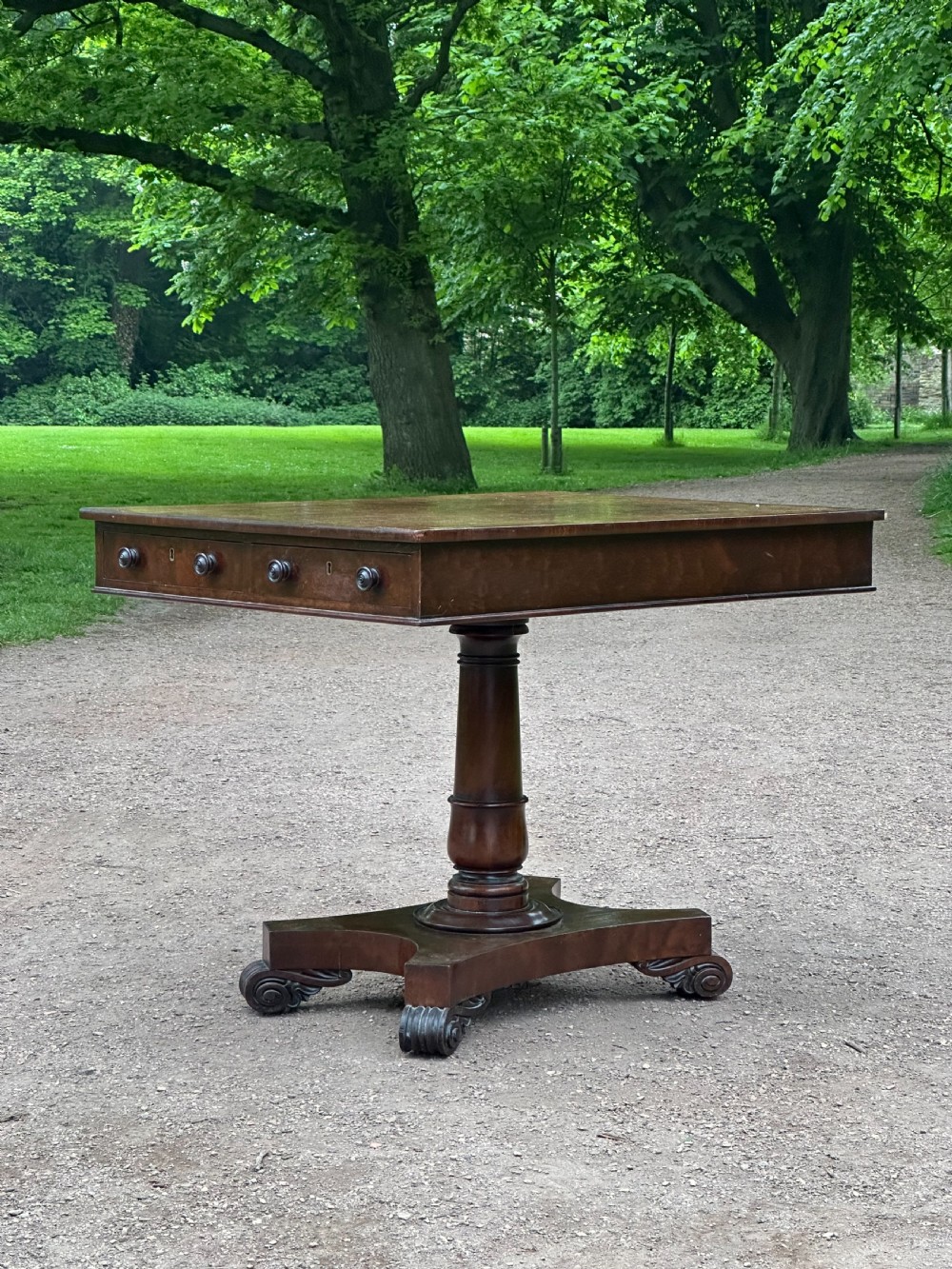 A rare Scottish George IV sabicu* library table in the manner of William Trotter, Edinburgh c.1820
