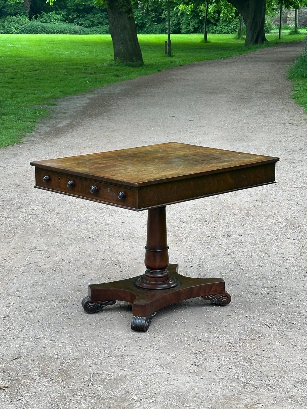 A rare Scottish George IV sabicu* library table in the manner of William Trotter, Edinburgh c.1820 View II