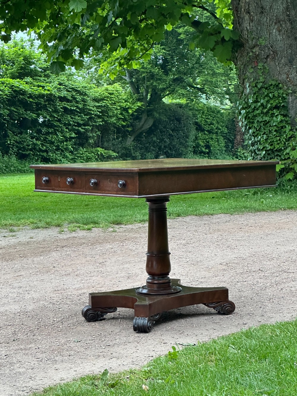 A rare Scottish George IV sabicu* library table in the manner of William Trotter, Edinburgh c.1820 View III
