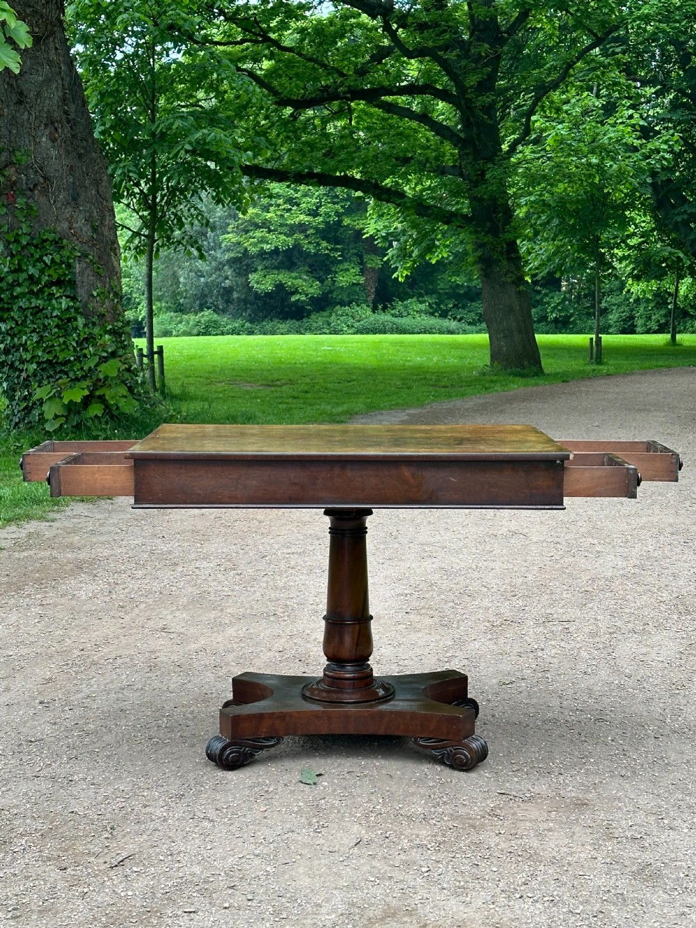 A rare Scottish George IV sabicu* library table in the manner of William Trotter, Edinburgh c.1820 View X