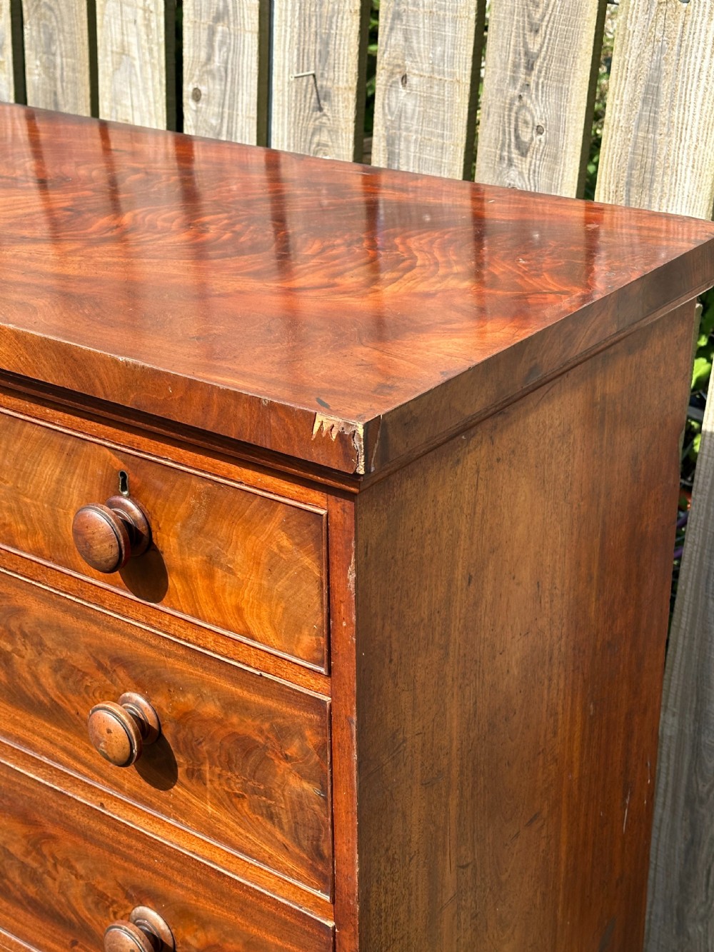 A very rare Scottish mahogany chest of drawers by William Deans of Melrose, c.1835 View III