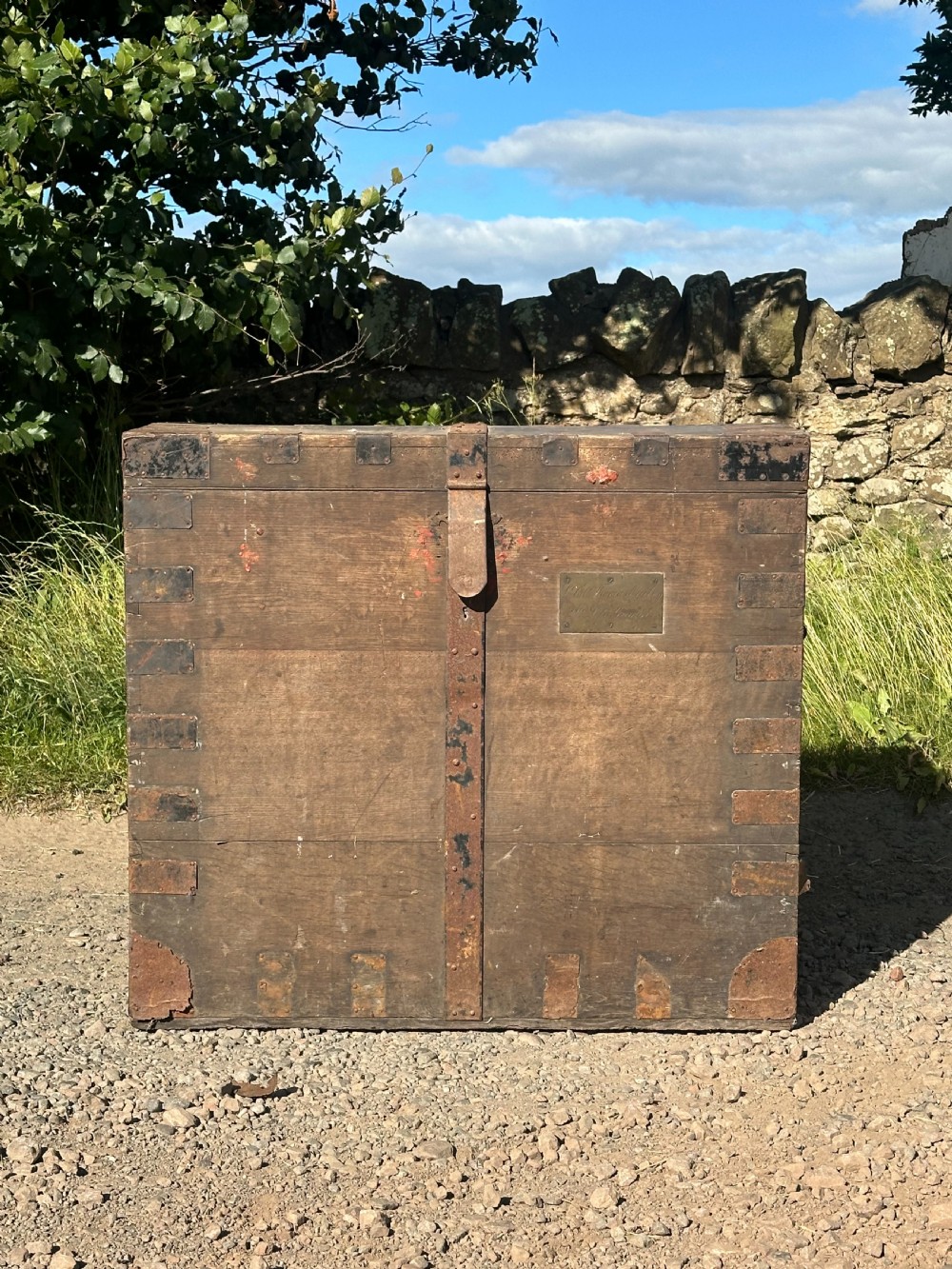 A large mid-19th century oak and iron bound silver chest made for Lt. Colonel Thomas Ogilvy, 2nd Life Guards View VII