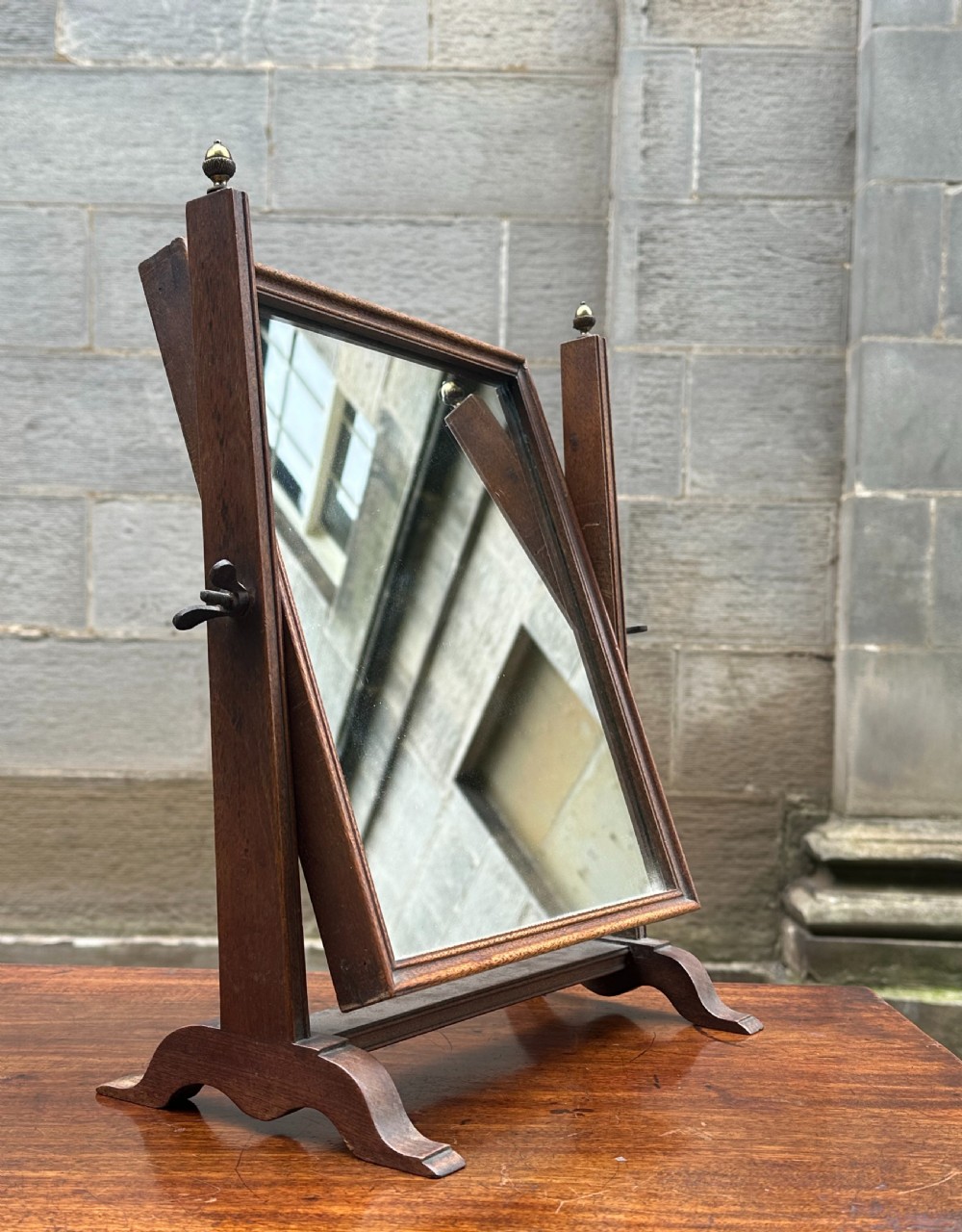 A small George III carved mahogany dressing mirror, second half 18th century