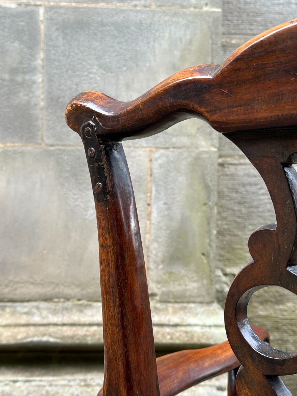 A Scottish George III mahogany and stained birch elbow chair, late 18th century View VII