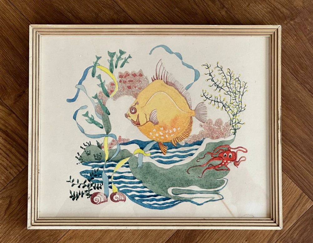 A set of three watercolour paintings of designs commissioned for a swimming pool in Nairobi, 1930's