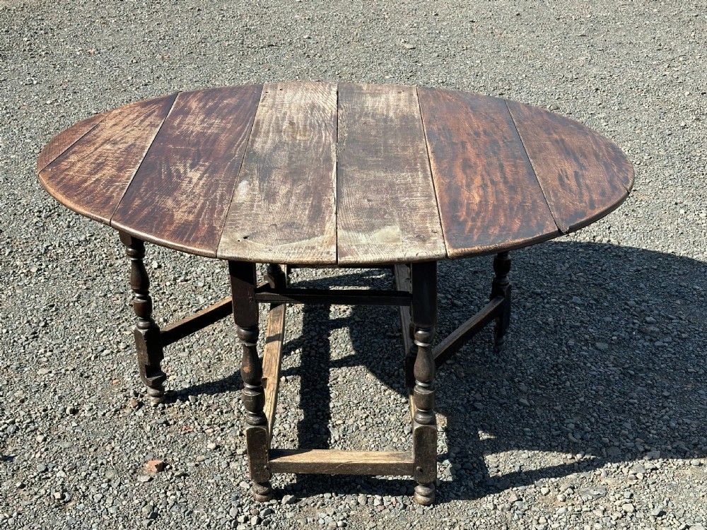 A large Charles II oak gateleg table, possibly Scottish, final quarter 17th century