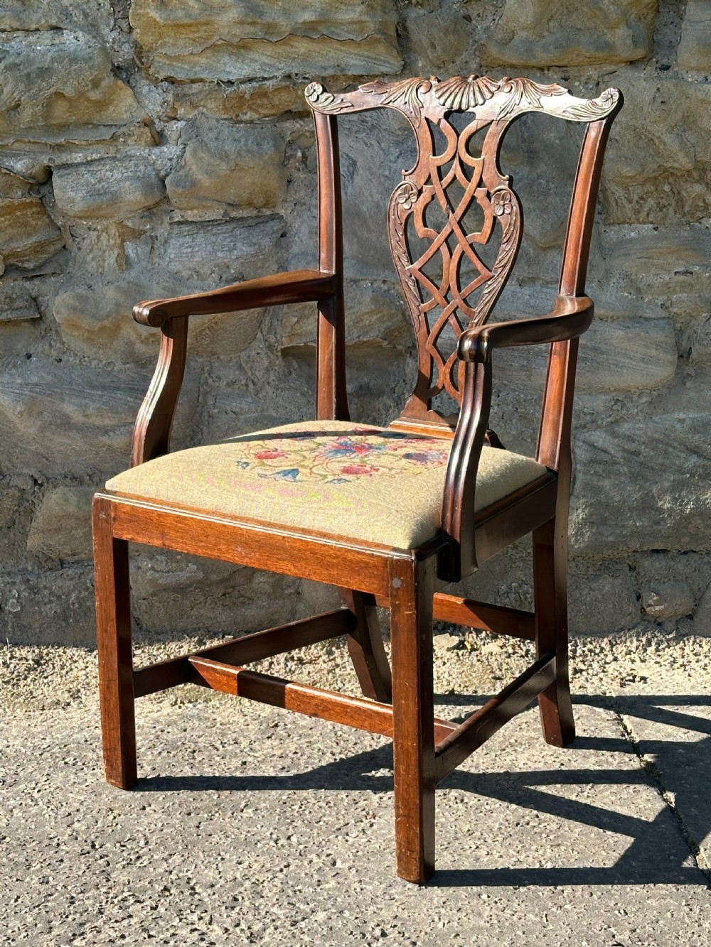 A fine George III 'Chinese Chippendale' carved mahogany side chair View IV