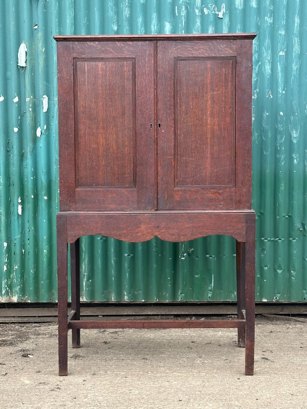 A Scottish George III oak estate cabinet, 18th century