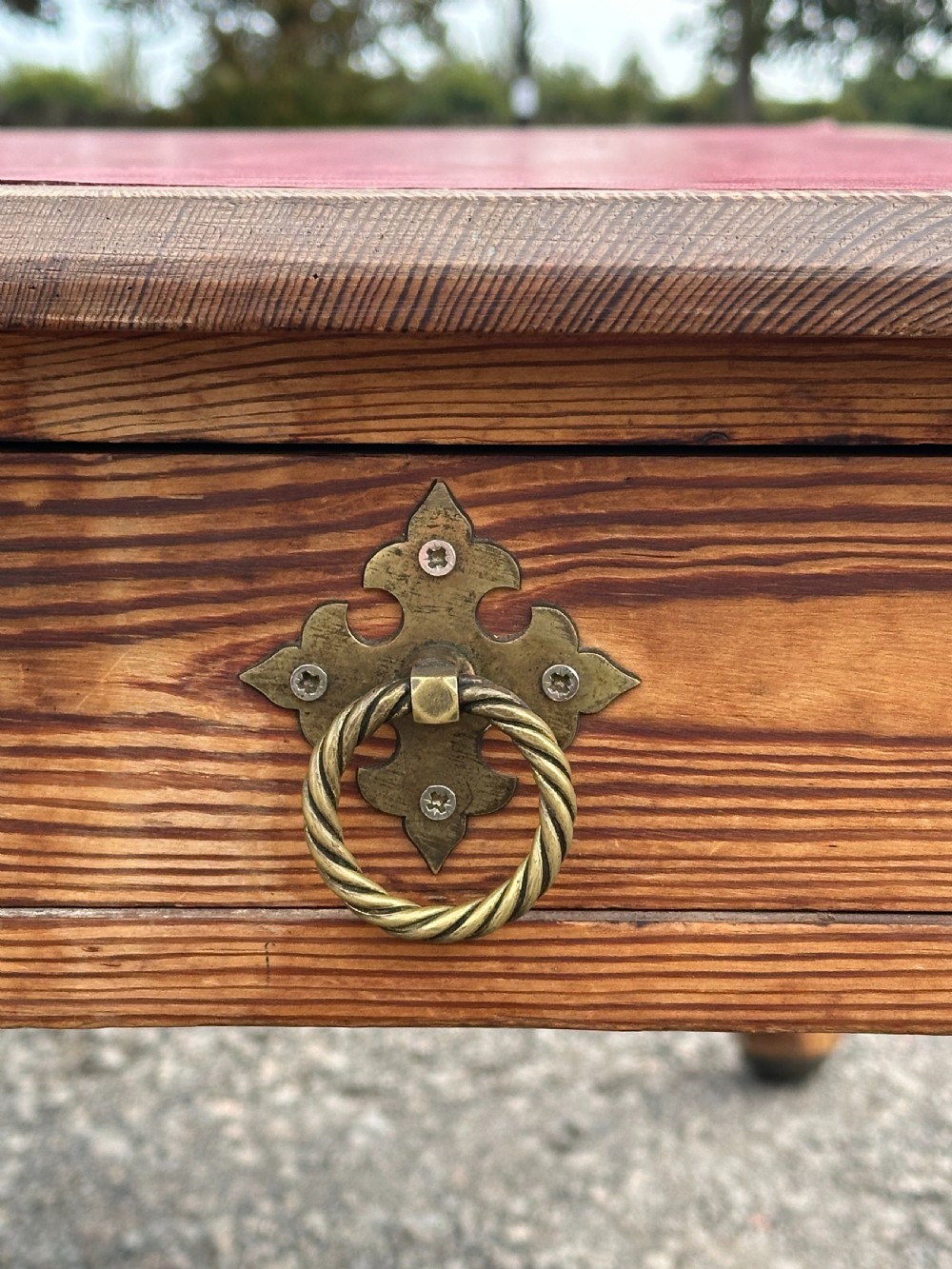 A pitch pine library table in the Gothic Revival taste, c.1880 View II