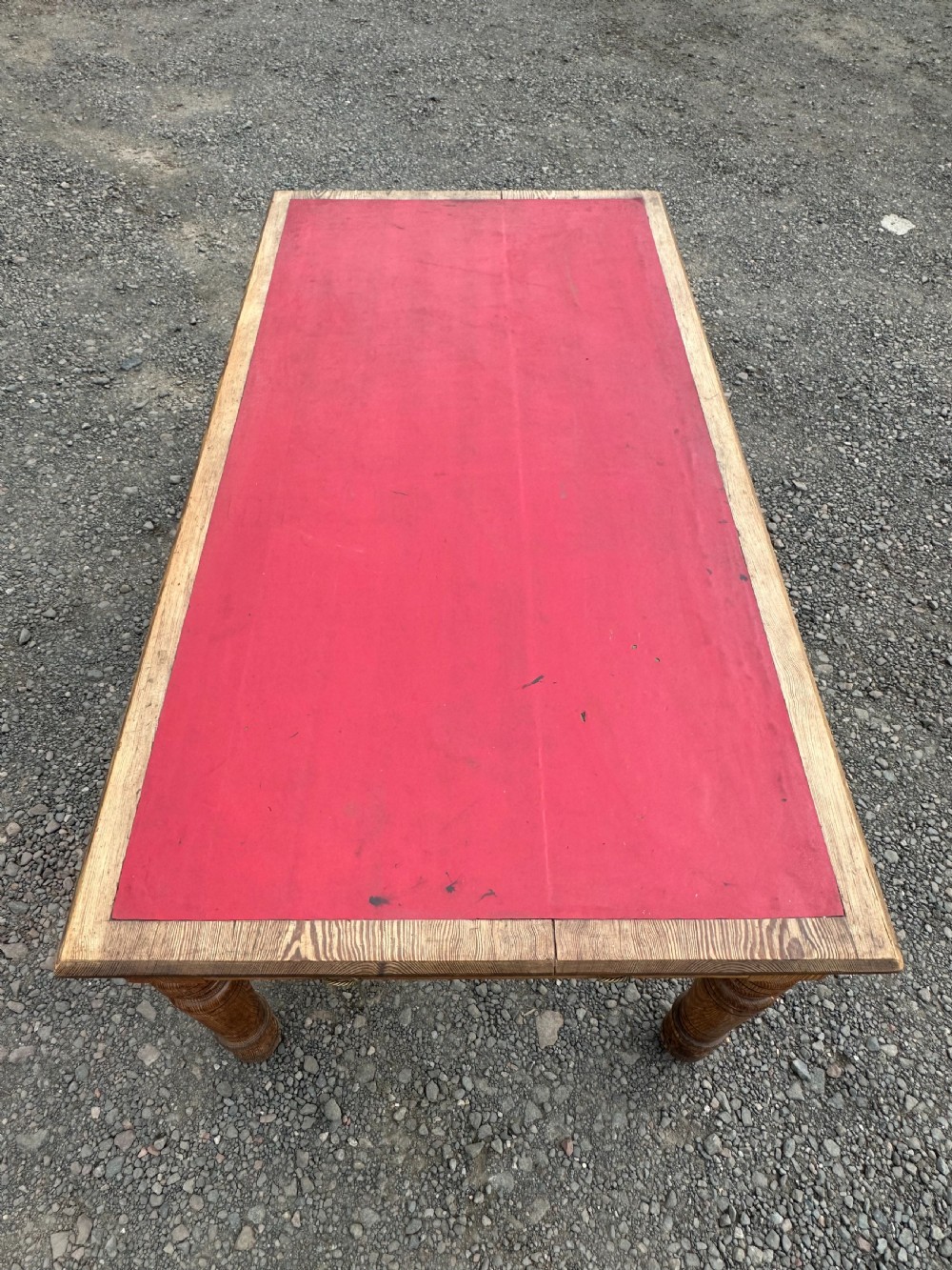 A pitch pine library table in the Gothic Revival taste, c.1880 View III
