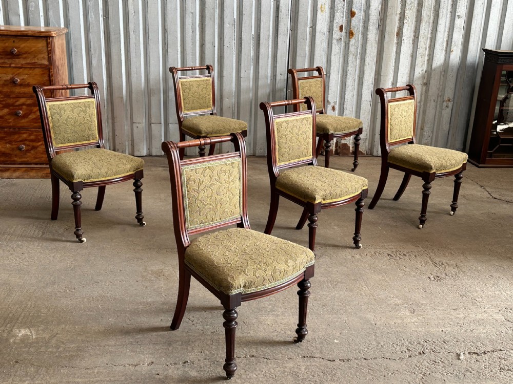 A set of six mid-19th century mahogany chairs in the Grecian Revival taste