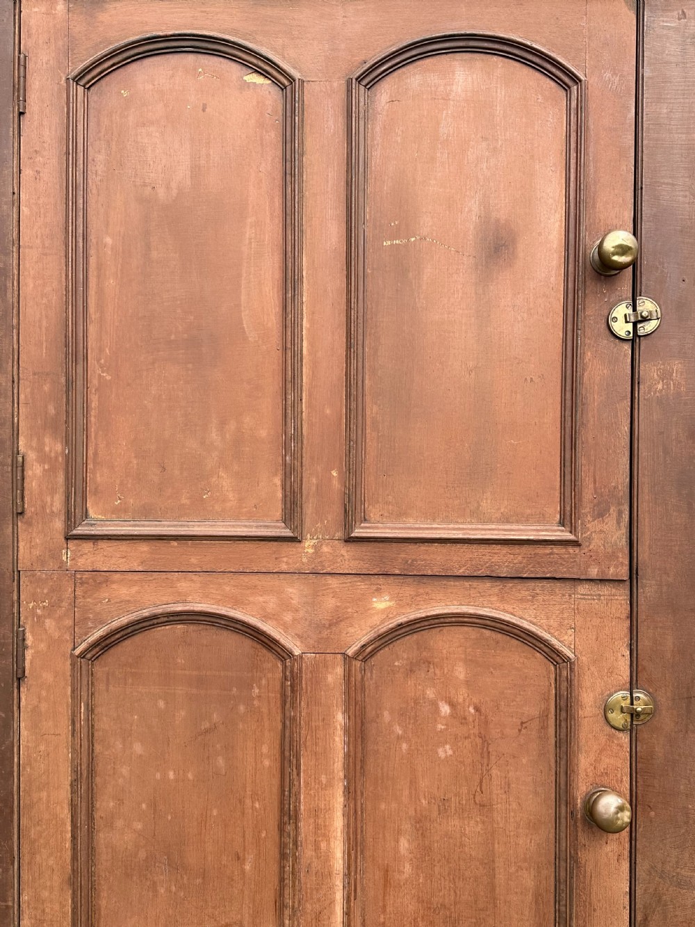 A Scottish mid-19th century painted pine aumrie press cupboard View II