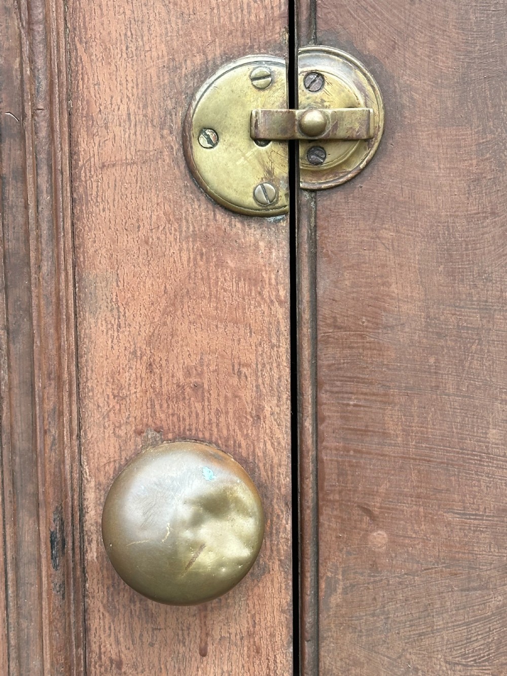 A Scottish mid-19th century painted pine aumrie press cupboard View V