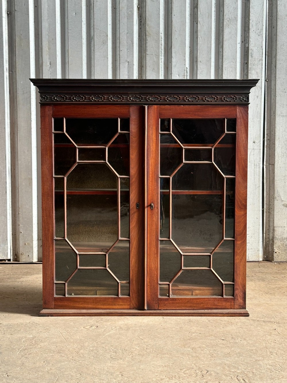 A George III mahogany bookcase top, probably Scottish, 1760's