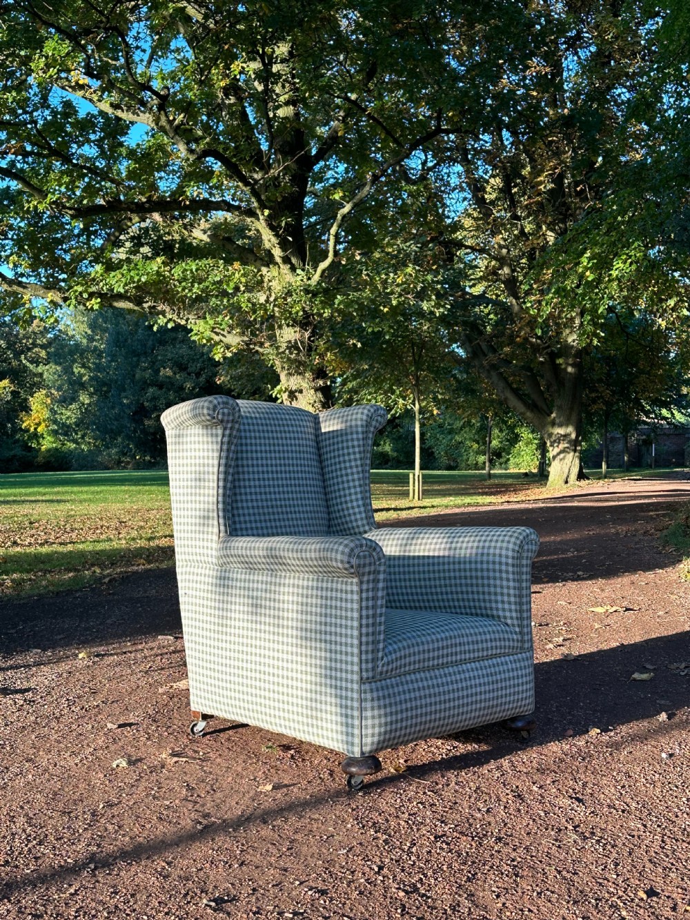 An Edwardian country house easy armchair