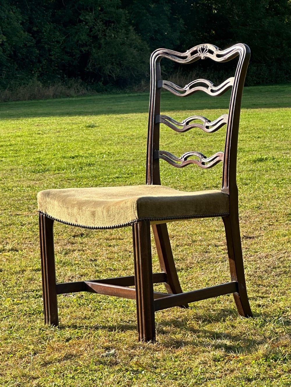 A smart set of four George III mahogany ladderback chairs, attributed to William Hamilton of Edinburgh, 1770's View IV