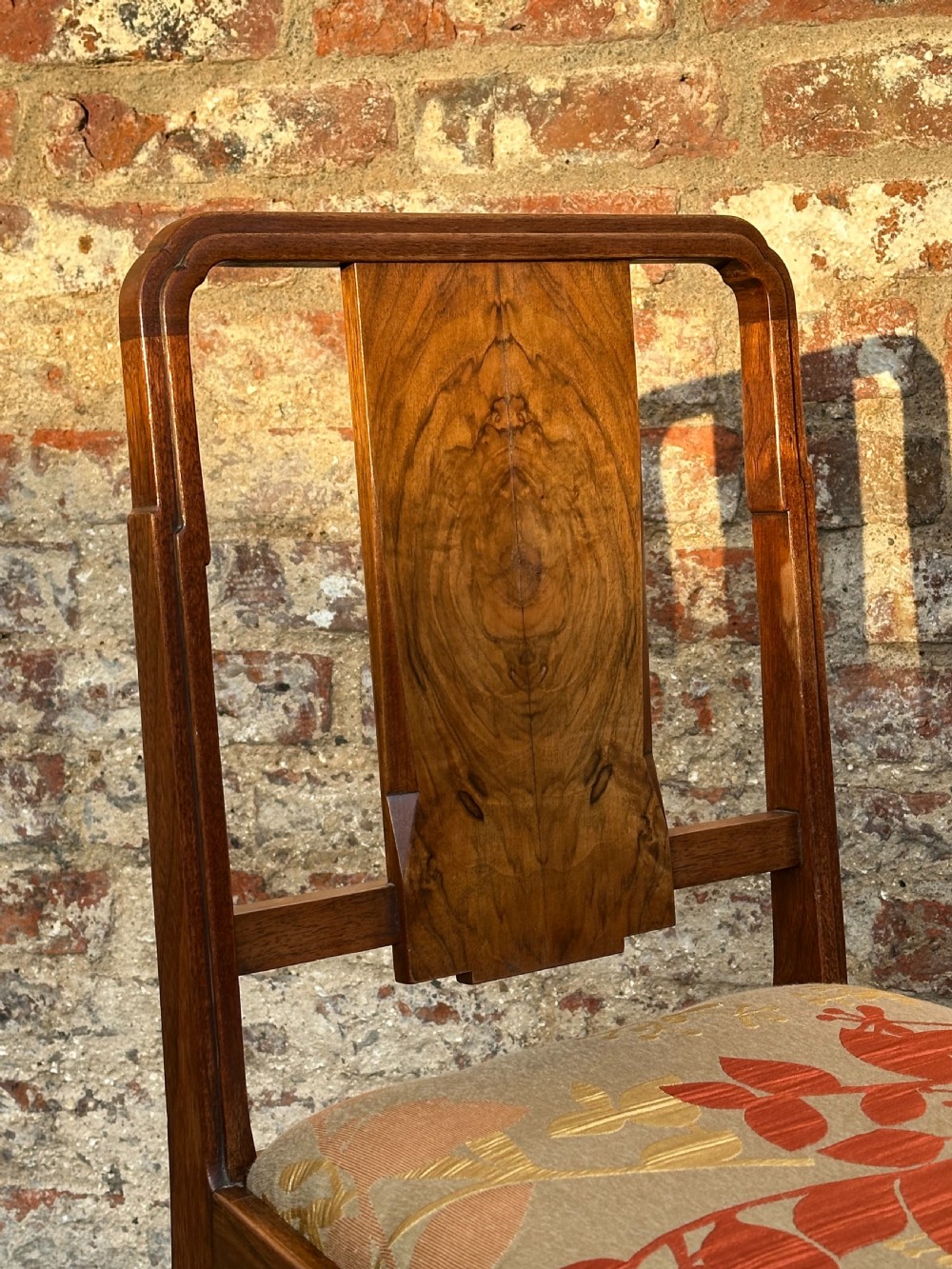 A dinky pair of walnut bedroom chairs, 1920's View II