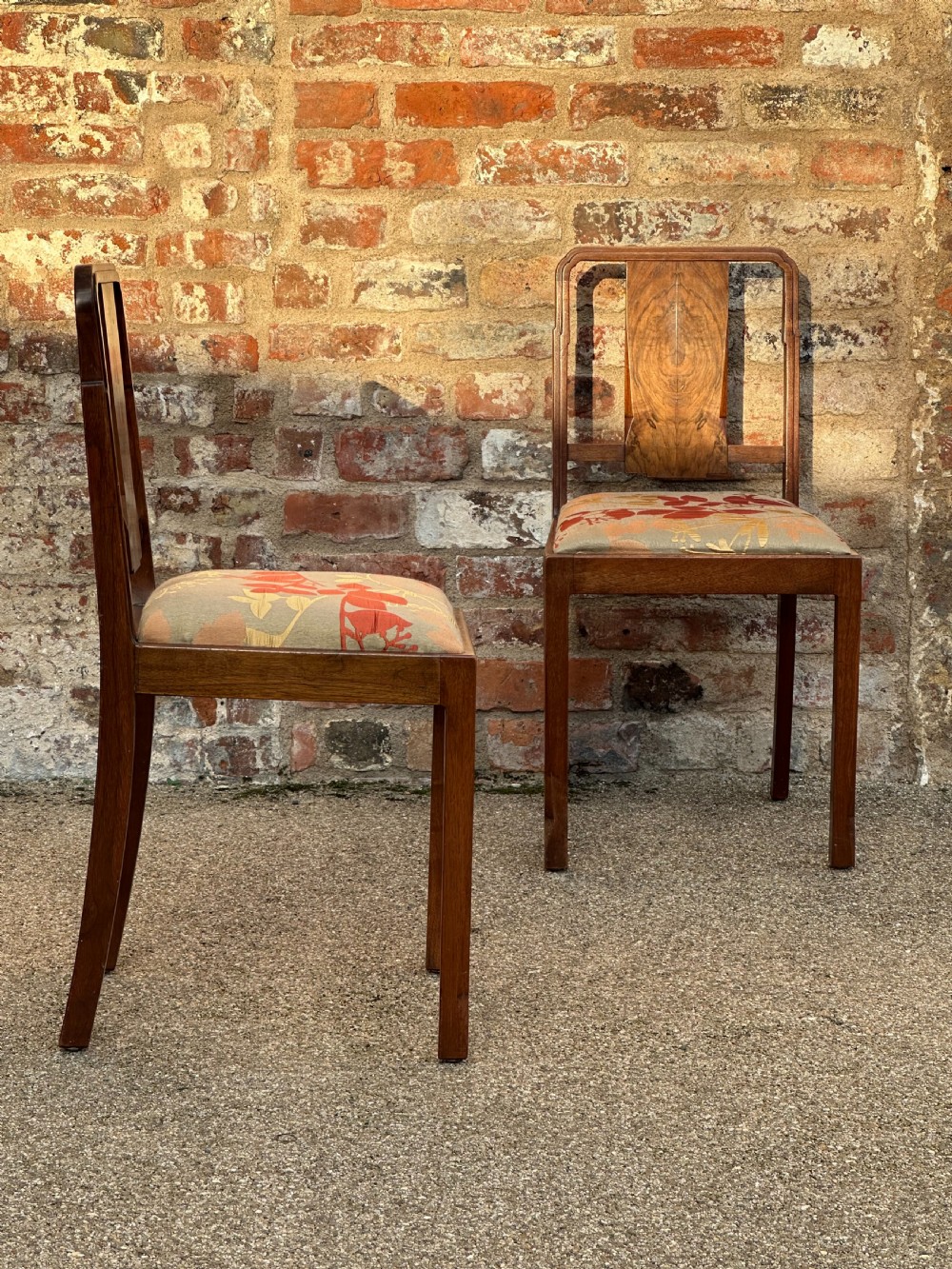 A dinky pair of walnut bedroom chairs, 1920's View IV