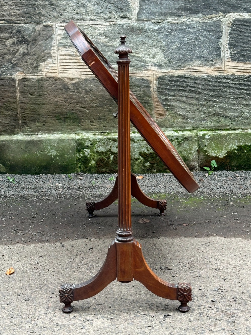 An extraordinary 19th century carved and inlaid satinwood swing mirror, by Holland & Sons or similar View V